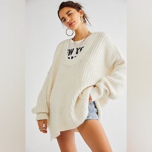 Free people Oversized Ivory Sweater